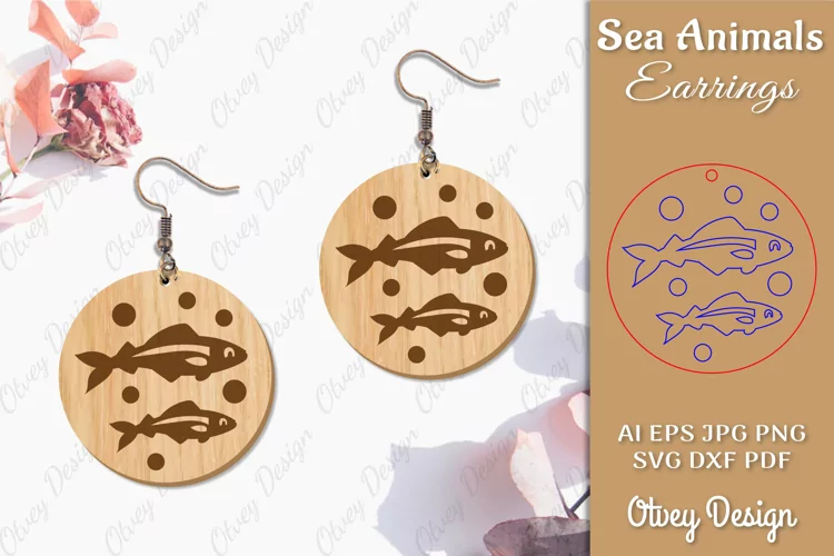 Keychain Sea Animals Lasercut SVG