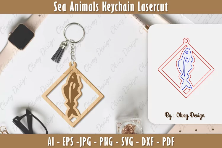 Keychain Sea Animals Lasercut SVG