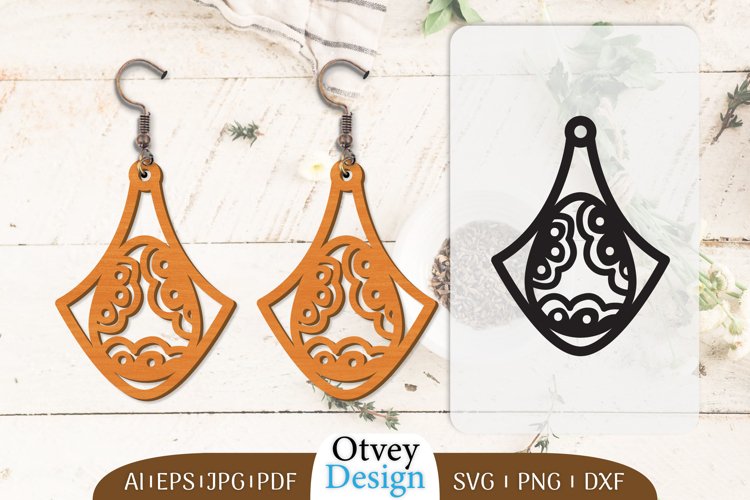 Happy Easter Egg Earrring Lasercut example image 1