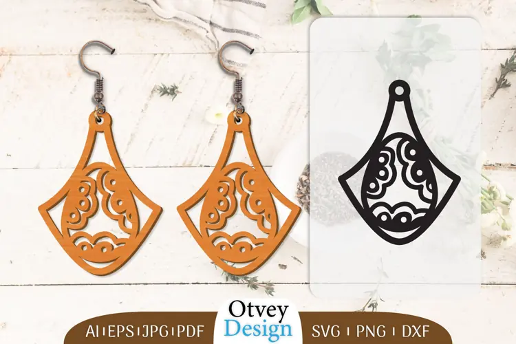 Happy Easter Egg Earrring Lasercut