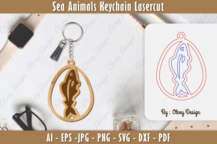 Keychain Sea Animals Lasercut SVG