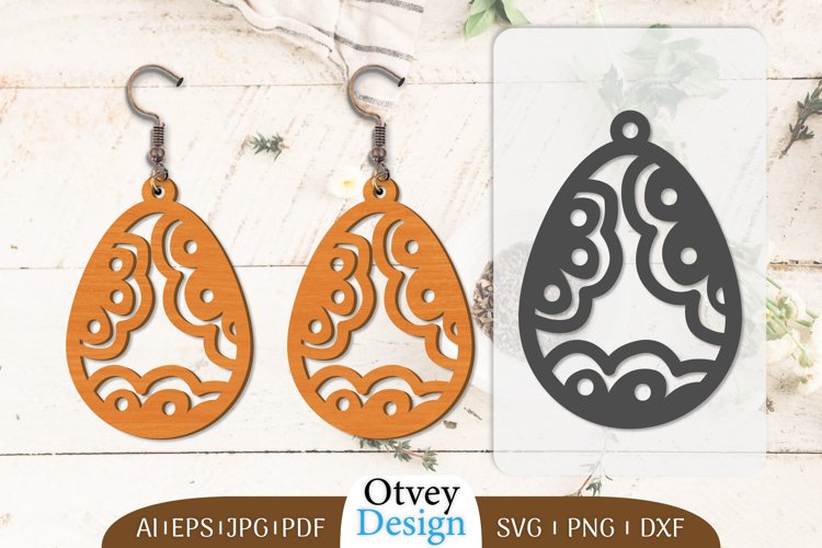 Happy Easter Egg Earrring Lasercut