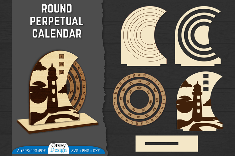 Round Perpetual Calendar Lasercut