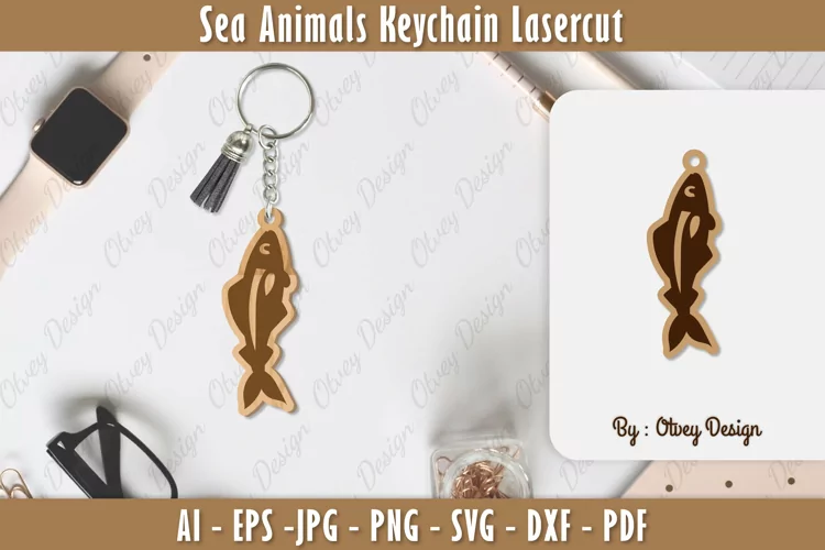 Keychain Sea Animals Lasercut SVG