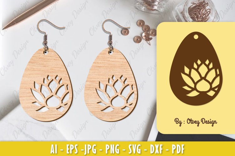 Flowers Earrings Laser Cut