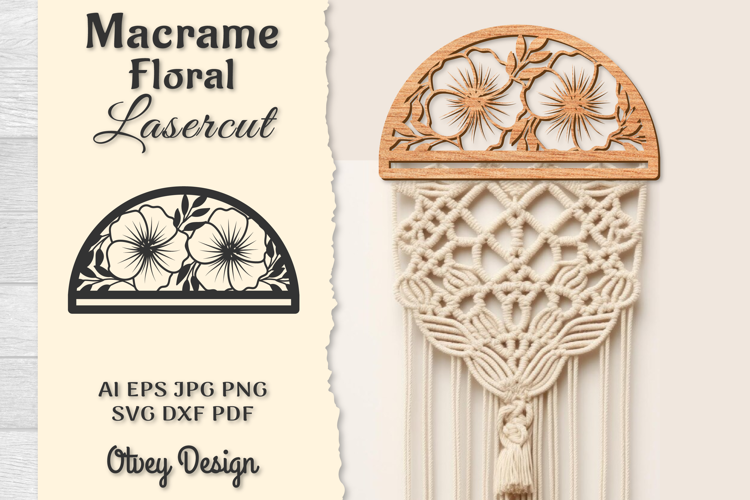 Macrame Frame Floral Lasercut