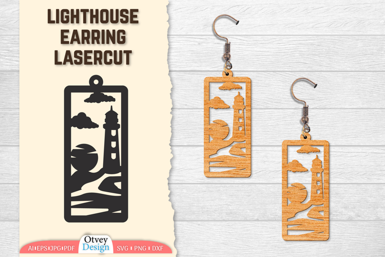 Lighthouse Earring Lasercut