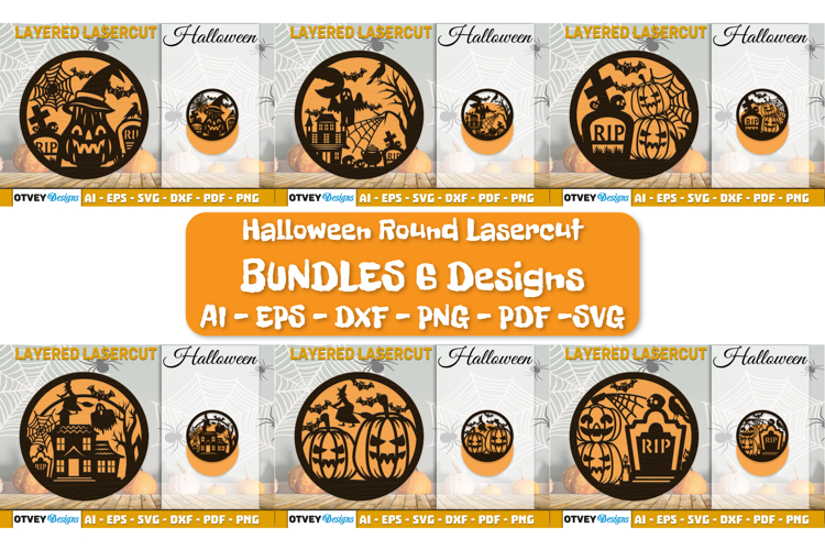 Halloween Round Layered Lasercut BUNDLES