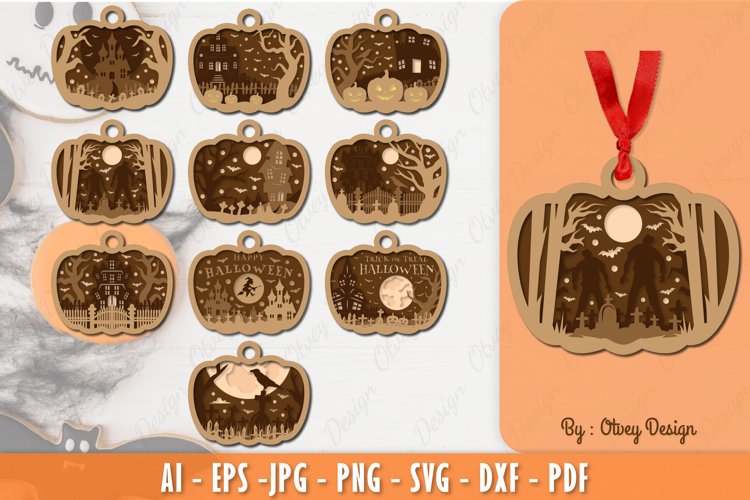 Halloween Ornament Laser Cut File Bundle