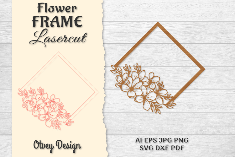 Frame Flower Round Lasercut