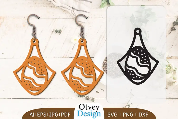 Happy Easter Egg Earrring Lasercut