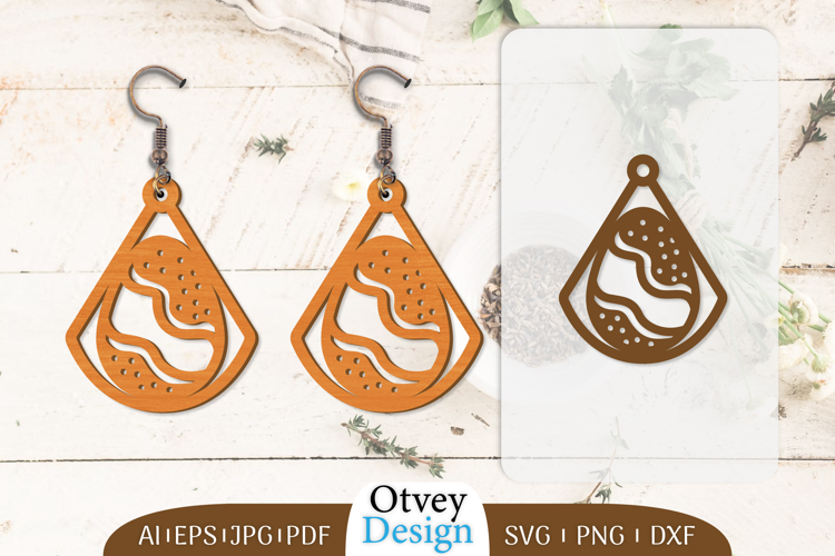Happy Easter Egg Earrring Lasercut