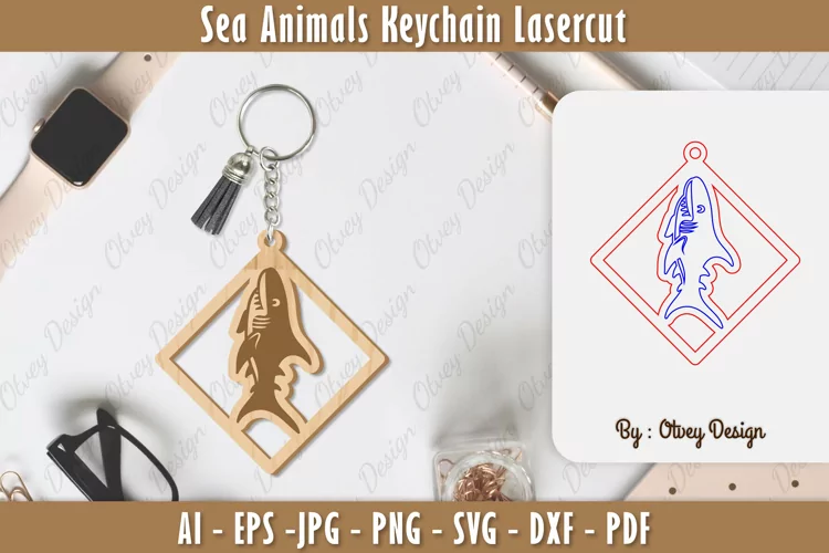 Keychain Sea Animals Lasercut SVG