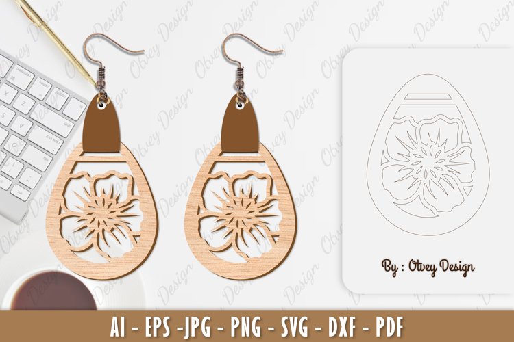 Flowers Earrings Laser Cut