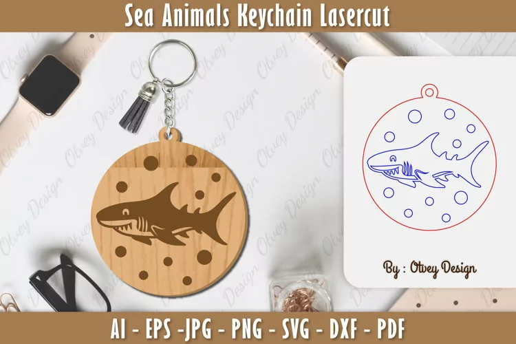 Keychain Sea Animals Lasercut SVG