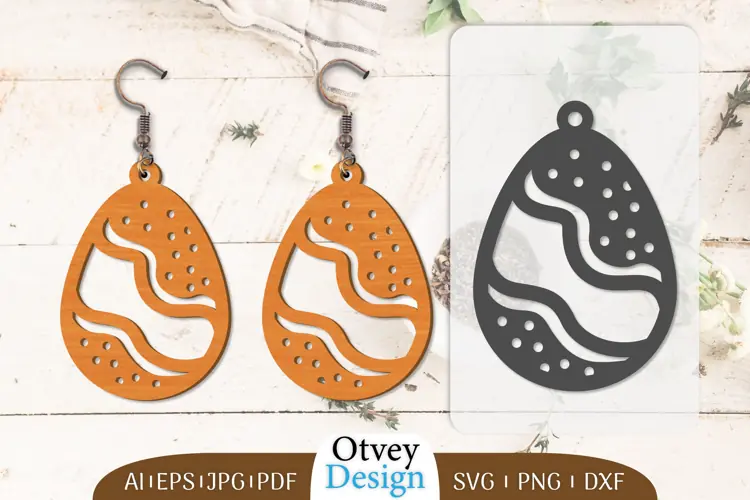 Happy Easter Egg Earrring Lasercut