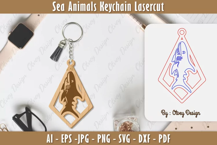Keychain Sea Animals Lasercut SVG