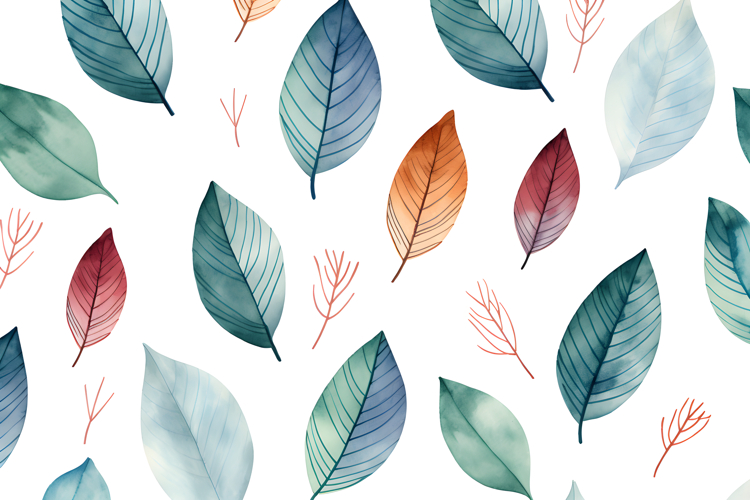 watercolor Leaves Pattern | Leaves Background