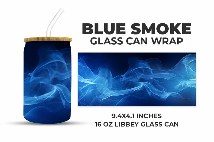 Blue Smoke Glass Can Wrap