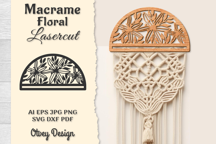 Macrame Frame Floral Lasercut