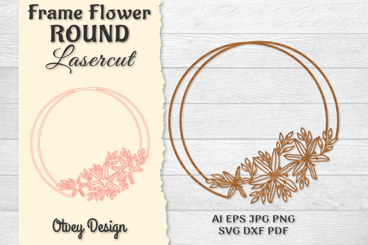 Frame Flower Round Lasercut example image 1