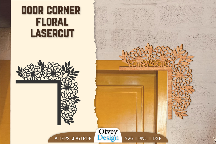 Door Corner Floral Lasercut