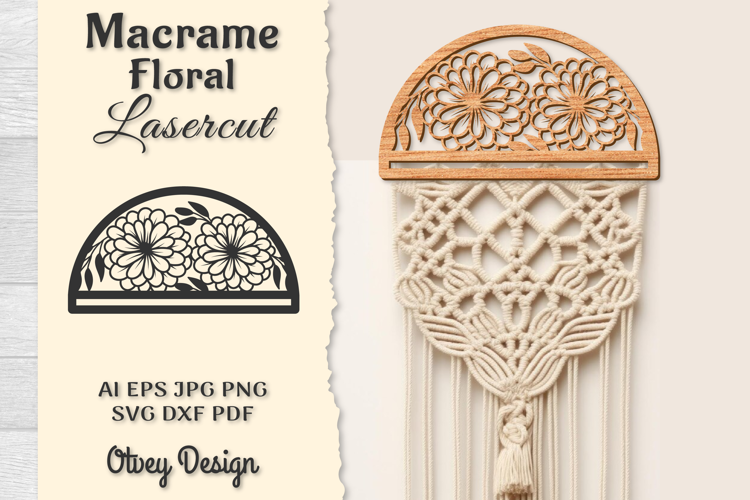 Macrame Frame Floral Lasercut