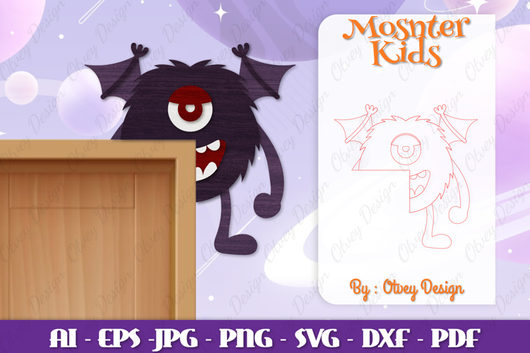 Monster Kids Corner Door Lasercut