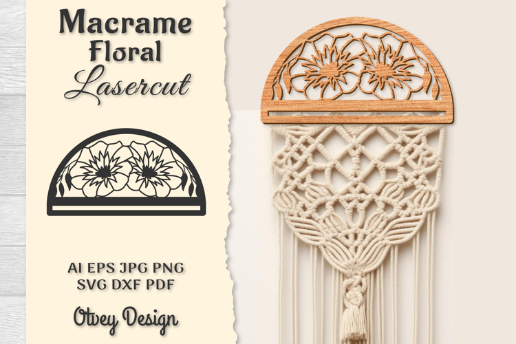 Macrame Frame Floral Lasercut