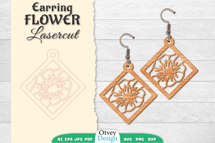 Flowers Earring Laser Cut