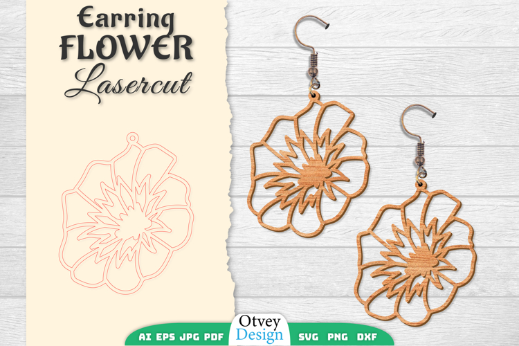 Flowers Earring Laser Cut example image 1