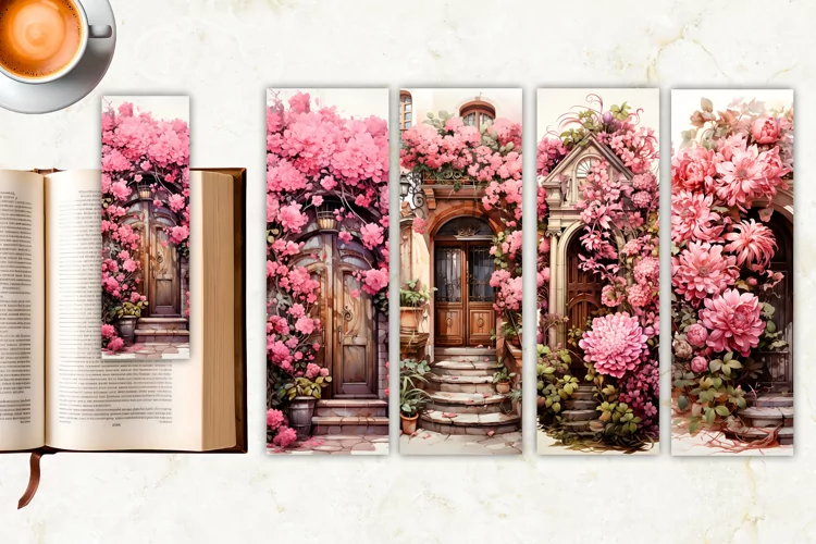 Watercolor Vintage Romantic Floral Door Bookmark