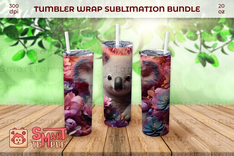 koala 20oz tumbler, Koala pattern sublimation, Koala print