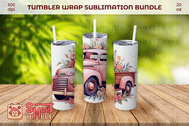 Truck pattern sublimation, Truck wraps for tumblers