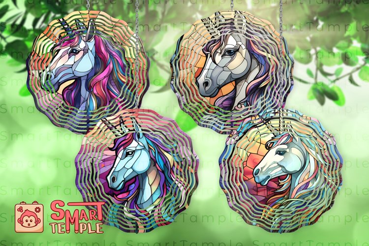Unicorn sublimation wind spinner, Unicorn 3d wind spinner example image 1