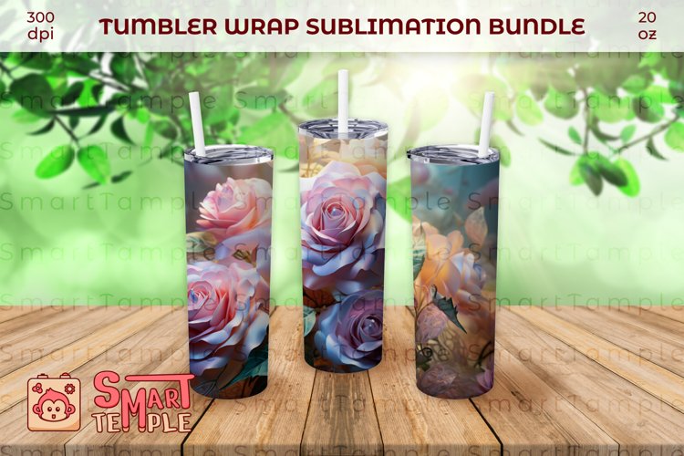 Roses 20oz tumbler,Roses pattern sublimation,Flowers tumbler
