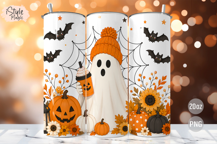 Cute Halloween Ghost 20oz Tumbler Wrap