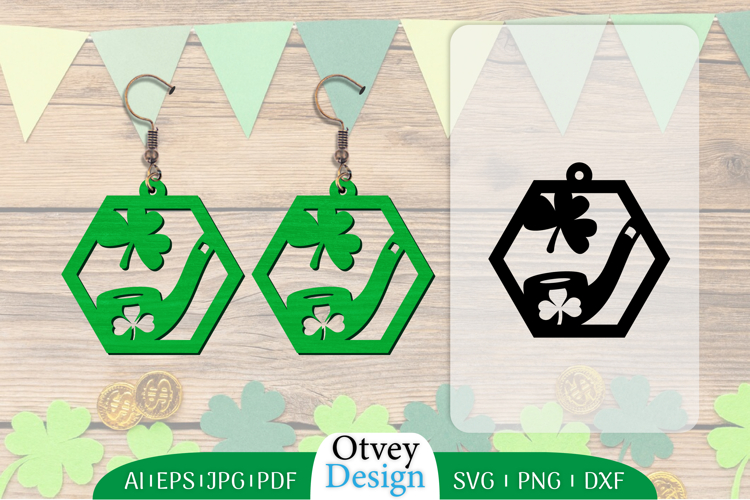 St Patricks Day Earrings LaserCut File
