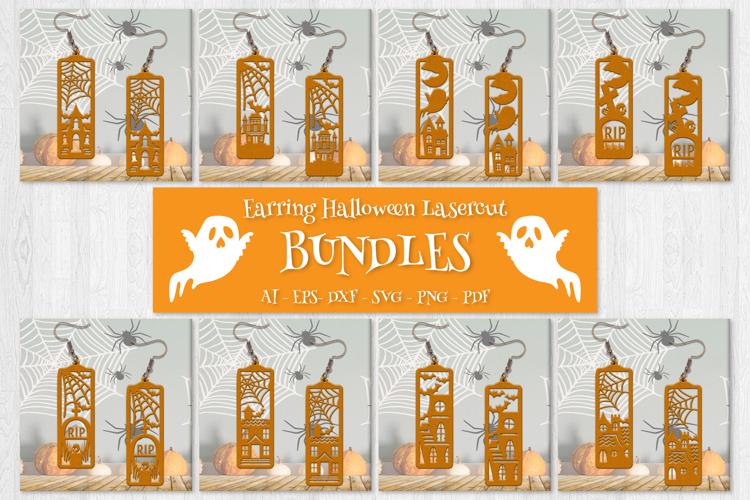 Halloween Earrings Lasercut | Halloween Jewelry Template