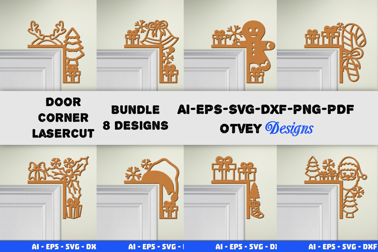 Christmas Door Corner Decoration Lasercut File SVG BUNDLES