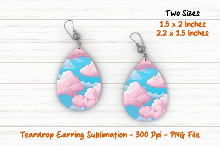 Clouds Teardrop Earring | Heart Teardrop Earring