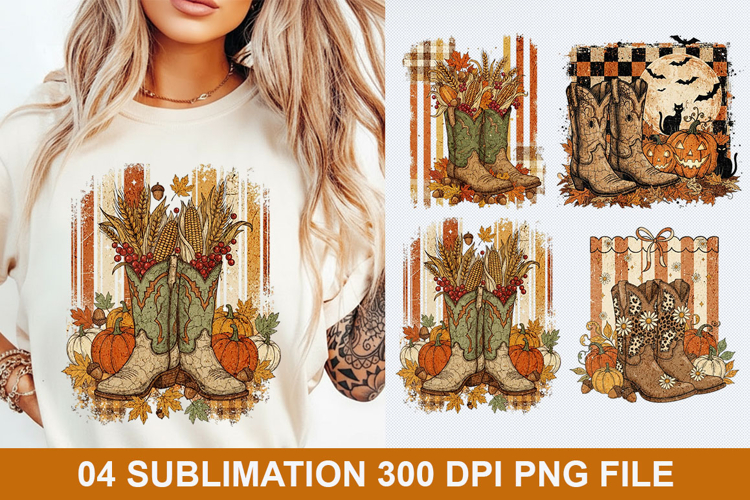 04 Halloween Boots Sublimation - Halloween PNG Design