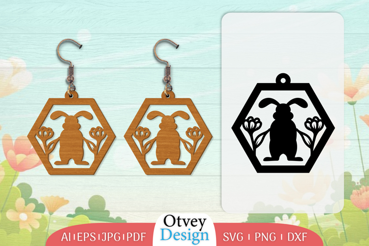 Earring Rabbit Lasercut | Happy Easter Lasercut