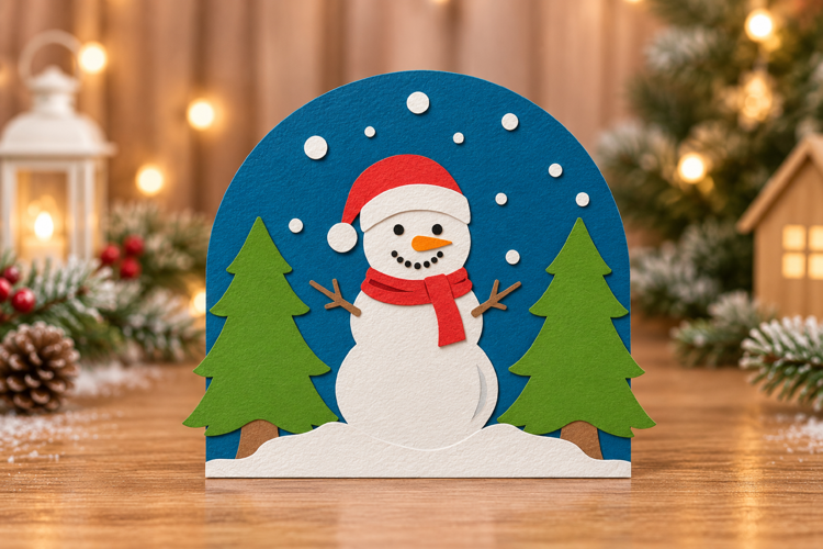 Christmas Layered Paper Cut Scene SVG