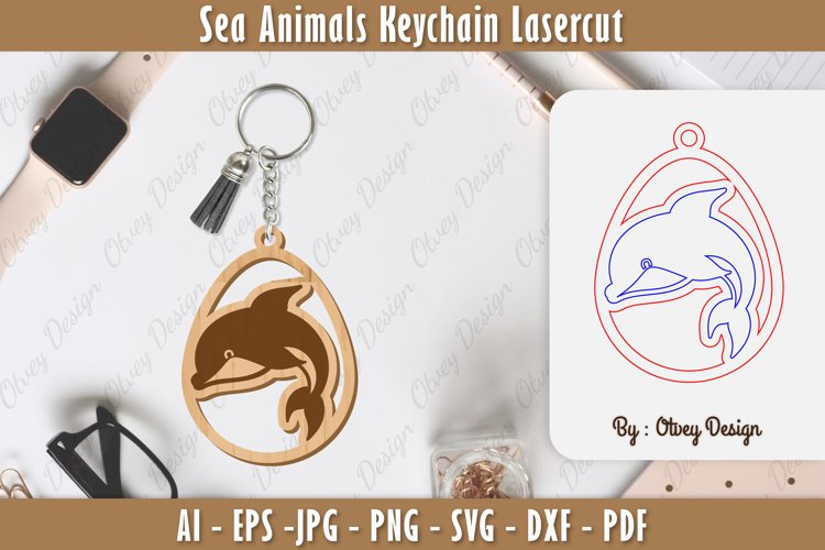 Keychain Sea Animals Lasercut SVG