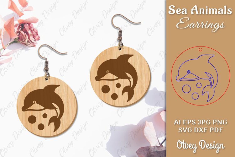 Keychain Sea Animals Lasercut SVG example image 1