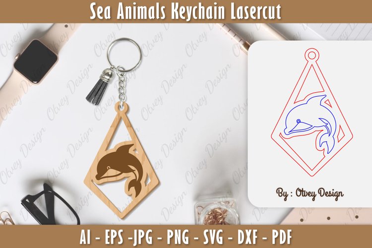 Keychain Sea Animals Lasercut SVG