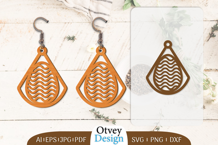 Happy Easter Egg Earrring Lasercut