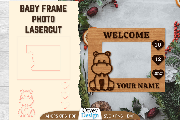 Baby Newborn Photo Frame Lasercut