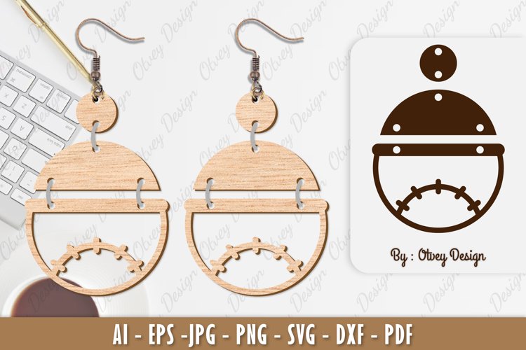 Ball Earring Lasercut example image 1